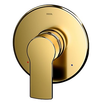 Acabamento Monocomando Para Chuveiro E Ducha Higiênica 1/2" Argon Ouro Polido - 00848343 - Docol