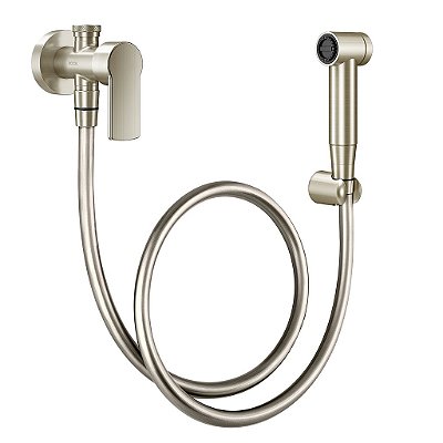 Ducha Higiênica Com Registro E Derivação 1/2" Argon Níquel Escovado - 00848844 - Docol