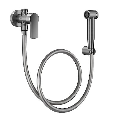 Ducha Higiênica Com Registro E Derivação 1/2" Argon Grafite Escovado - 00848870 - Docol