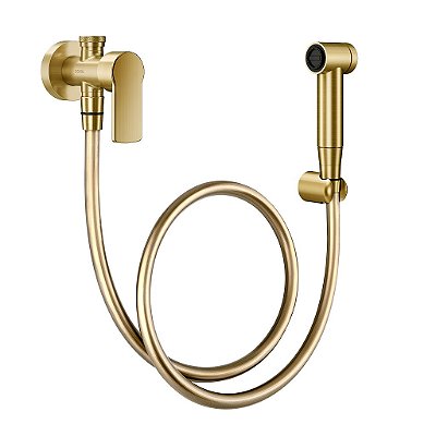 Ducha Higiênica Com Registro E Derivação 1/2" Argon Ouro Escovado - 00848872 - Docol