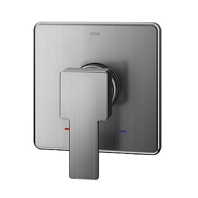 Acabamento Monocomando Para Chuveiro E Ducha Higiênica 1/2" Edge Grafite Escovado - 00849970 - Docol