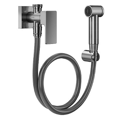 Ducha Higiênica Com Registro E Derivação 1/2" Edge Grafite Escovado - 00850370 - Docol