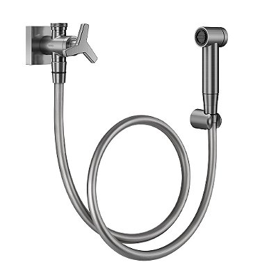 Ducha Higiênica Com Registro E Derivação C/ Gatilho Docol City Grafite Escovado - 00876970 - Docol