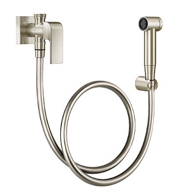 Ducha Higiênica Com Registro E Derivação C/ Gatilho Vougan Níquel Escovado - 00884944 - Docol