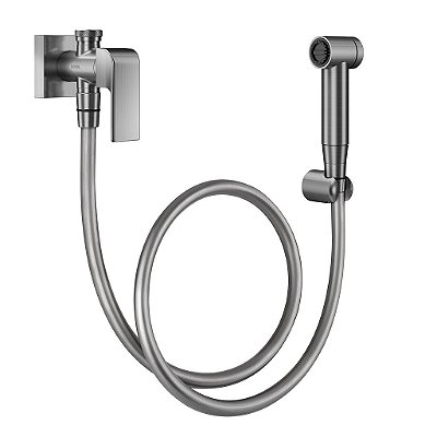 Ducha Higiênica Com Registro E Derivação C/ Gatilho Vougan Grafite Escovado - 00884970 - Docol