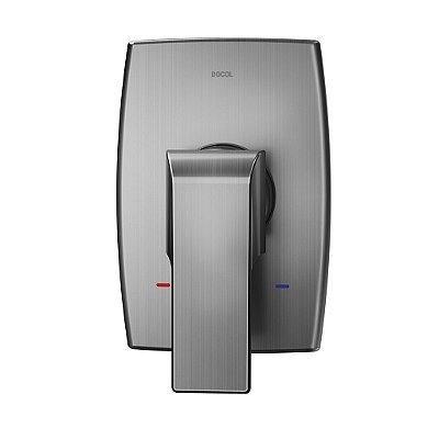 Acabamento Monocomando Para Chuveiro E Ducha Higiênica 1/2" Vougan Grafite Escovado - 00885770 - Docol