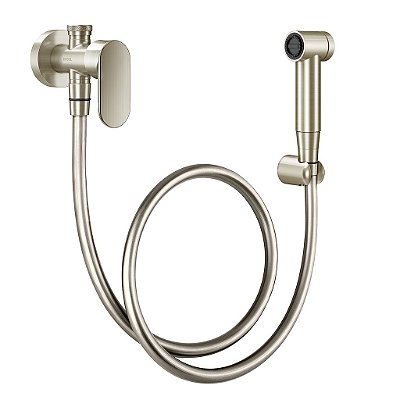 Ducha Higiênica Com Registro E Derivação C/ Gatilho Docol Kaila Níquel Escovado - 00886344 - Docol