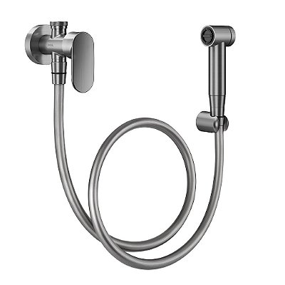 Ducha Higiênica Com Registro E Derivação C/ Gatilho Docol Kaila Grafite Escovado - 00886370 - Docol