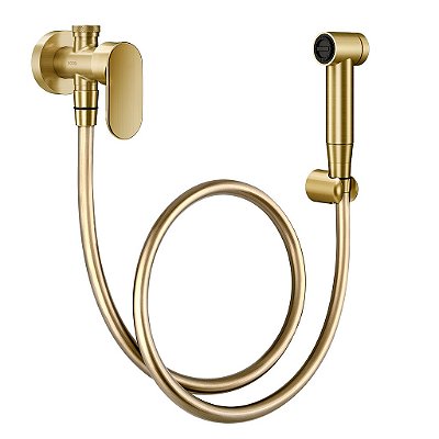 Ducha Higiênica Com Registro E Derivação C/ Gatilho Docol Kaila Ouro Escovado - 00886372 - Docol