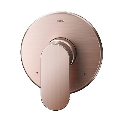 Acabamento Monocomando Para Chuveiro Baixa Pressão 3/4" Docol Kaila Cobre Escovado - 00886769 - Docol