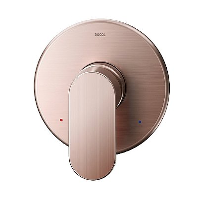 Acabamento Monocomando Para Chuveiro E Ducha Higiênica 1/2" Docol Kaila Cobre Escovado - 00886869 - Docol