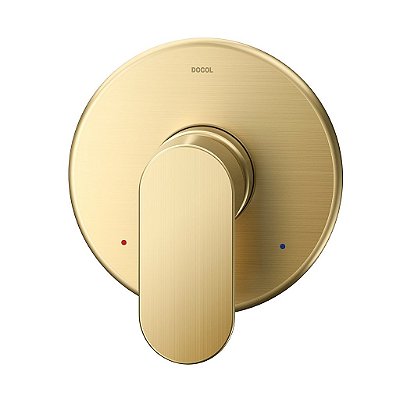 Acabamento Monocomando Para Chuveiro E Ducha Higiênica 1/2" Docol Kaila Ouro Escovado - 00886872 - Docol