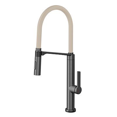 Monocomando Doc Tech Grafi Te Escovado Com Mangueira Na Cor Areia - 009073Bo - Docol