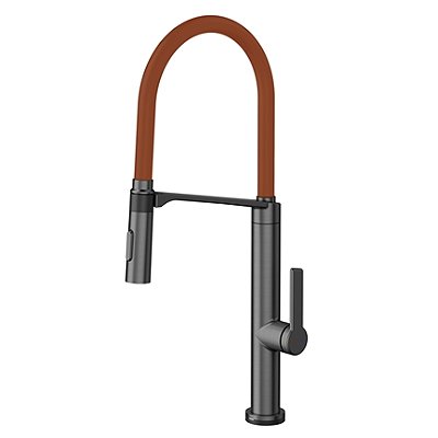 Monocomando Doc Tech Grafite Escovado Com Mangueira Na Cor Corten - 009073Bv - Docol