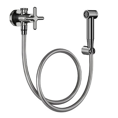 Ducha Higiênica Com Registro E Derivação Liss Grafite Polido - 00921148 - Docol