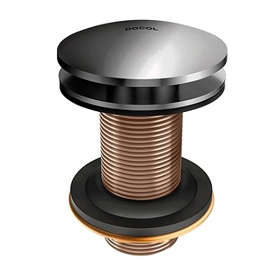 Válvula De Saída D'Água Click Clack 7/8 Grafite Polido - 00922448 - Docol