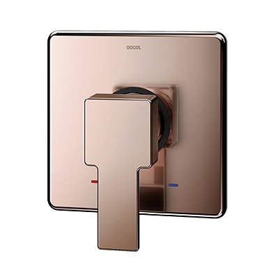 Acabamento Monocomando Para Chuveiro E Ducha Higiênica Base De Edge Cobre Polido - 01003230 - Docol