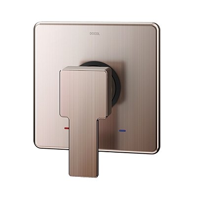 Acabamento Monocomando Para Chuveiro E Ducha Higiênica Base De Edge Cobre Escovado - 01003269 - Docol