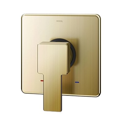 Acabamento Monocomando Para Chuveiro E Ducha Higiênica Base De Edge Ouro Escovado - 01003272 - Docol