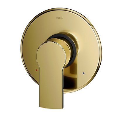 Acabamento Monocomando Para Chuveiro E Ducha Higiênica De Argon Ouro Polido - 01003343 - Docol