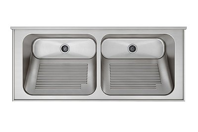 Tampo Lavanderia Com Área Rebaixada, Tanque E Cuba Molho 0.8 Escovada Bk 3.5 120X60X23 - 1032916 - Mekal