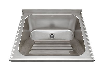Tampo Lavanderia Com Área Rebaixada E Tanque Duplo Tl Ct-60 Td 1.0 Escovada Bk 3.5 70X60X28 - 1072216 - Mekal