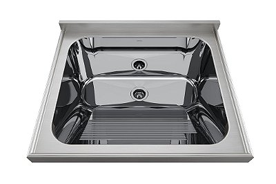 Tampo Lavanderia Com Área Rebaixada E Tanque Duplo Tl Ct-60 Td 1.0 Polida Bk 2.5 140X60X28 - 1072604 - Mekal