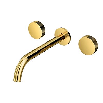 Misturador De Parede Mix&Match Com Bica 230 Ouro Polido - 01251343 - Docol