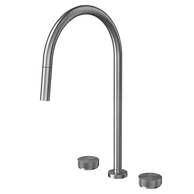 Misturador De Cozinha Para Mesa Com Ducha Retrátil Mix&Match Grafite Escovado - 01546970 - Docol