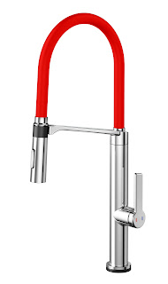 Monocomando Doc Vox Cromado Com Mangueira Na Cor Vermelha - 01622179 - Docol