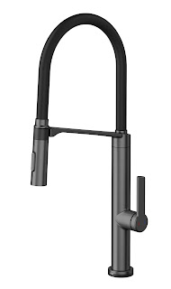 Monocomando Doc Vox Grafite Escovado Com Mangueira Na Cor Preta - 016221Bd - Docol