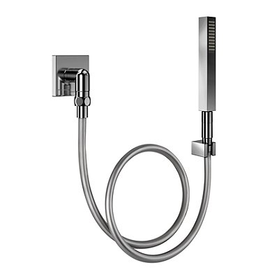 Ducha Manual Square Com Joelho 90º Em Grafite Polido - 01834748 - Docol