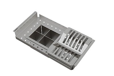 Bandeja De Apoio Luxo Com Escorredor De Pratos E Mini Porta Utensílios - Retta- 2061700 - Mekal