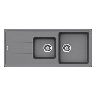 Cuba Dupla De Quartzo Com Escorredor 201E - Gray Moon - ARE-CQ201-E-02 - ARELL