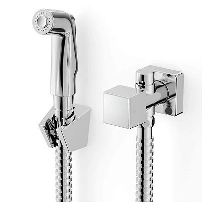 DUCHA HIGIENICA COM DERIVAÇÃO SINGLES ONE SQUARE CROMADO - A5A785FC0C - ROCA