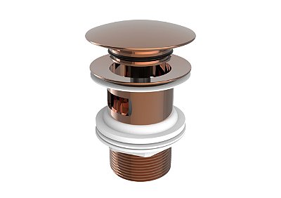 VÁLVULA DE ESCOAMENTO PARA LAVATÓRIO 1.1/4" NOVATIC COM LADRÃO ROSE GOLD - A5054015RG - ROCA