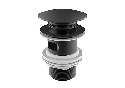 VÁLVULA DE ESCOAMENTO PARA LAVATÓRIO 1.1/4" NOVATIC COM LADRÃO MATTE BLACK - A5054015NB - ROCA