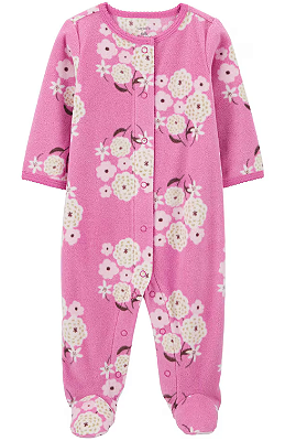 Carter's - Macacão de Fleece - Rosa com Estampa Floral