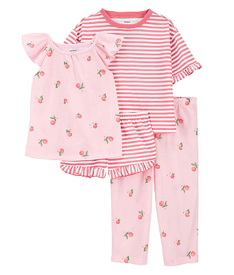 Carter's - Kit Pijamas com 4 Peças - Rosa com Estampa de Frutinhas