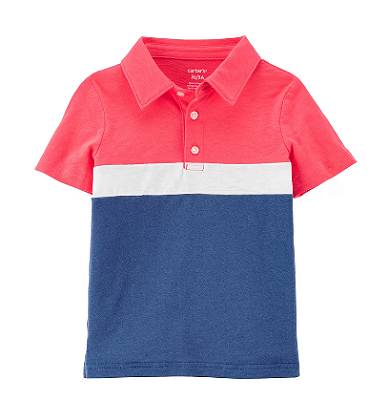 Carter's - Camiseta Polo Infantil Listrada com Botões