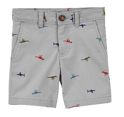Carter's - Bermuda Infantil Bege Claro com Estampa de Dinossauro