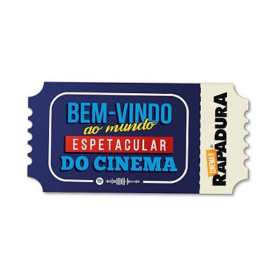 Placa Decorativa 30x15 Cinema com Rapadura - Mundo espetacular do cinema (AZUL)