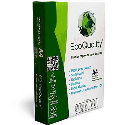 PAPEL SULFITE A4 BRANCO 75G C/500FLS ECOQUALITY