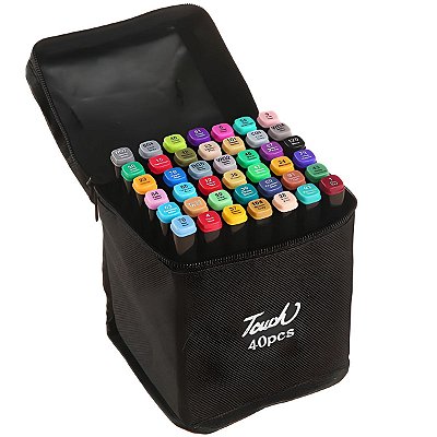 CANETA HIDROGRAFICA 40 CORES PONTA DUPLA TOUCH