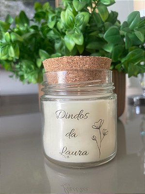 VELA VIDRO 180G COM TAMPA DE ROLHA – PERSONALIZADA
