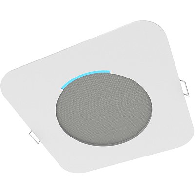 Suporte Teto Branco Quadrado p/ Embutir Alexa Echo Pop