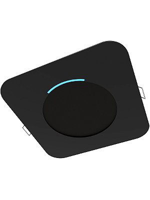 Suporte Teto Preto Quadrado p/ Embutir Alexa Echo Pop