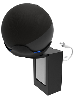 Suporte Stand Tomada Preto p/ Alexa Echo Dot 4
