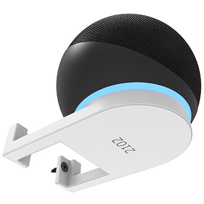 Suporte Parede Branco p/ Alexa Echo Dot 4 - Smart Speaker