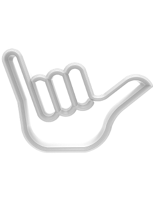 Escultura Hang Loose Branco 20cm Decoração Surf Praia